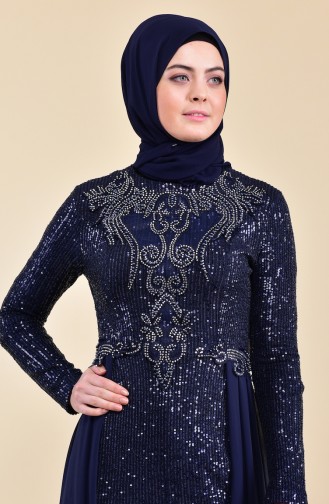 Dunkelblau Hijab-Abendkleider 52742-05