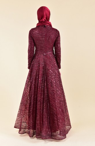 Robe de Soirée a Paillettes 6153-03 Plum 6153-03