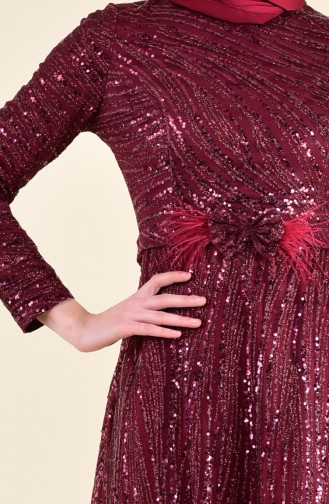 Robe de Soirée a Paillettes 6153-03 Plum 6153-03