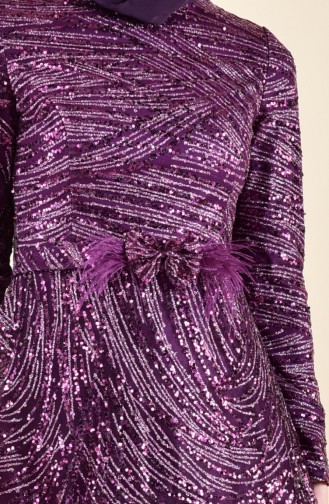 Silvery Evening Dress 6153-05 Purple 6153-05