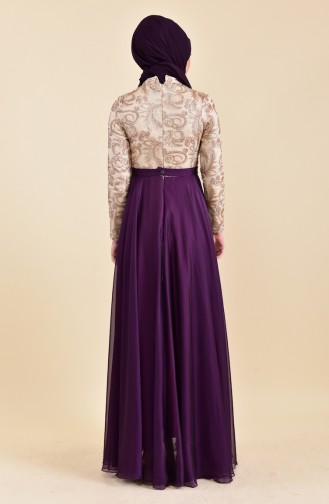 Lace Evening Dress 6155-01 Purple 6155-01
