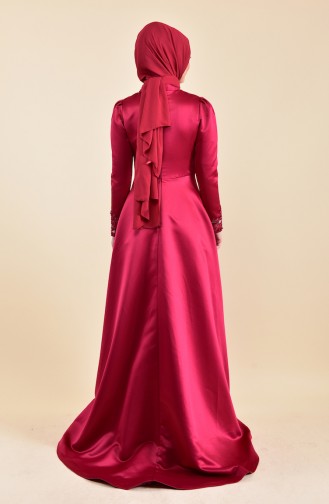 Red Hijab Evening Dress 6156-01