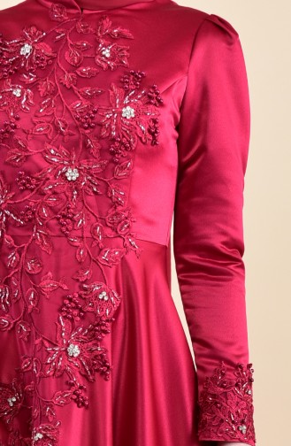 Robe de Soirée Perlées 6156-01 Rouge 6156-01