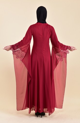 مس فالي فستان مُطبع باحجار لامعة 8426-02 لون خمري 8426-02