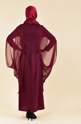 Robe de Soirée Perlées 3711-03 Bordeaux 3711-03