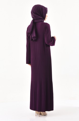 فستان ساندي بتصميم طيات 19101-07 لون بنفسجي 19101-07