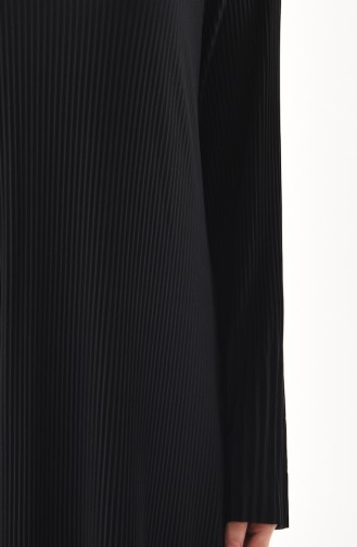 Piliseli Sandy Elbise 19101-10 Siyah