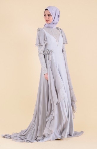 Robe de Soirée 7024-02 Gris 7024-02