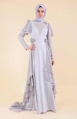 Robe de Soirée 7024-02 Gris 7024-02