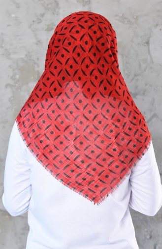 Patterned Cotton Shawl 901449-12 Red 901449-12
