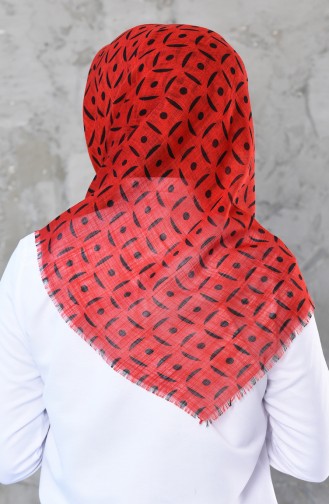 Patterned Cotton Shawl 901449-12 Red 901449-12
