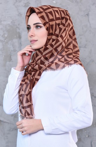 Patterned Cotton Shawl 901450-16 Onion Shell Brown 901450-16