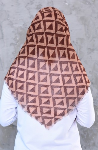 Patterned Cotton Shawl 901450-16 Onion Shell Brown 901450-16
