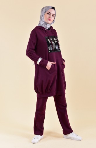 BWEST sequined Tracksuit 9007-04 Plum 9007-04