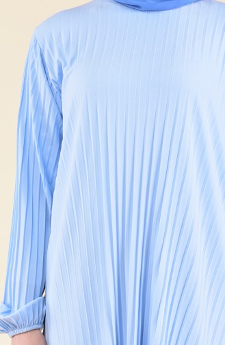 طقم تنورة وتونيك بتصميم طيات 189712-01 لون ازرق فاتح 189712-01