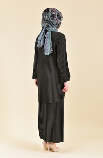Pleated Tunic Skirt Double Suit 189712-09 Khaki 189712-09