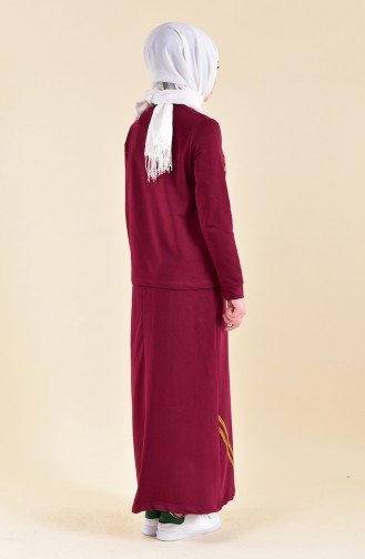 BWEST Printed Blouse Skirt Double Suit9041-03 Bordeaaux 9041-03