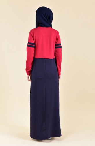 Şeritli Spor Elbise 9040-02 Kırmızı