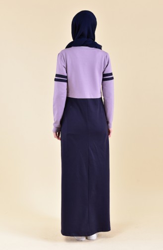 بي وست فستان رياضي بتصميم مُخطط 9040-05 لون ليلكي 9040-05