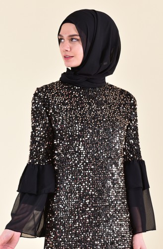 Sequined Dress 3871-03 Black Gold 3871-03