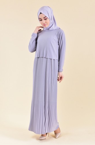 Pleated Dress 5248-04 Gray 5248-04