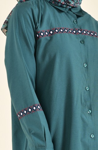 Minahill Embroidered Tunic  8223-02 Emerald Green 8223-02