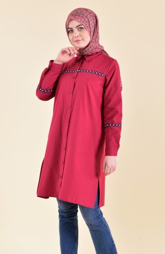 Minahill Embroidered Tunic 8223-06 Claret Red 8223-06