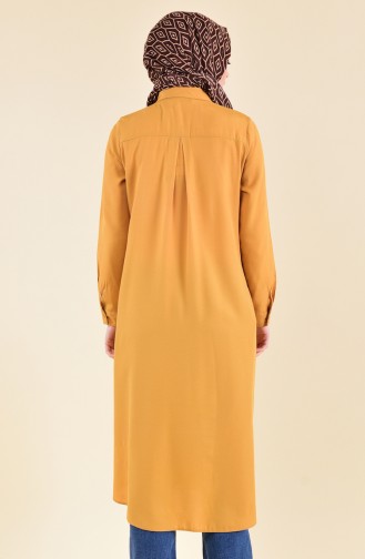 Oyya Hidden Button Viscose Tunic 8121-11 Mustard Yellow 8121-11