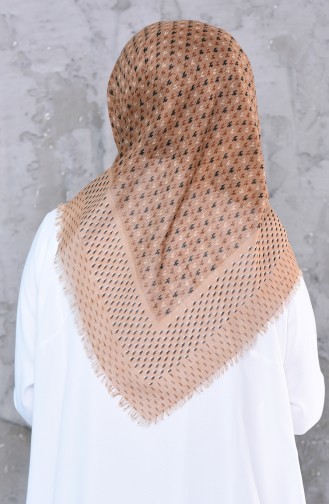 Patterned Decorated Cotton Shawl 2189-07 Beige 2189-07