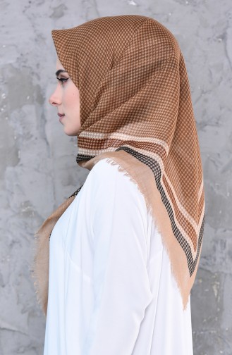 Patterned Decorated Cotton Shawl 2190-13 Beige 2190-13