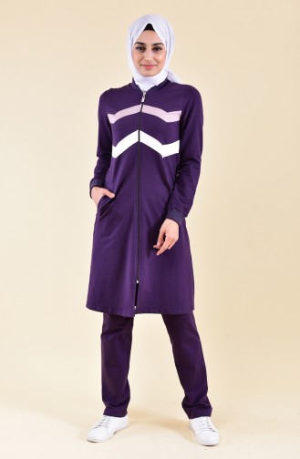 BWEST Zippered Tracksuit 8312-07 Purple 8312-07