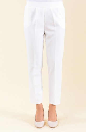 Pantalon Avec Poches 0881-01 Blanc 0881-01