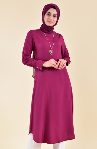 Longue Tunique avec Collier 3162-03 Plum 3162-03