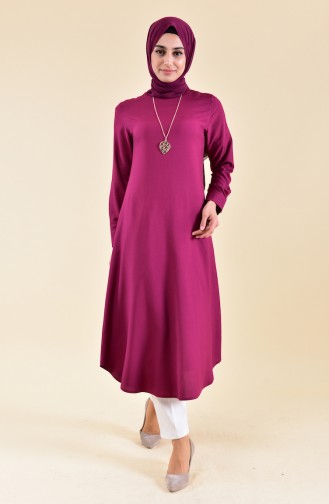 Longue Tunique avec Collier 3162-03 Plum 3162-03