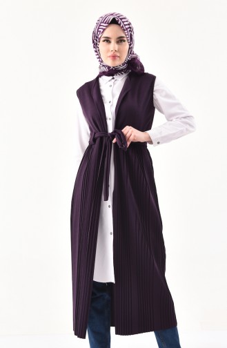 Belted Pleated Vest  2078-03 Purple 2078-03