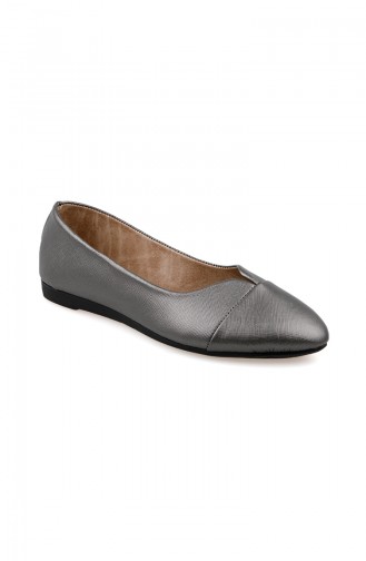Silver Gray Woman Flat Shoe 0113-08