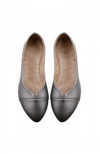 Silver Gray Women`s Flats 0113-08