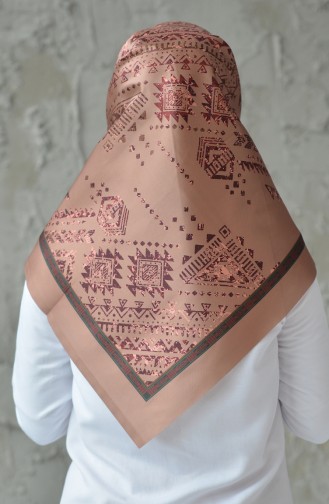 Digital Printed Taffeta Scarf 95258-02 light Brown 95258-02