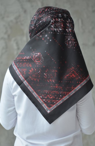 Digital Printed Taffeta Scarf 95258-08 Black 95258-08