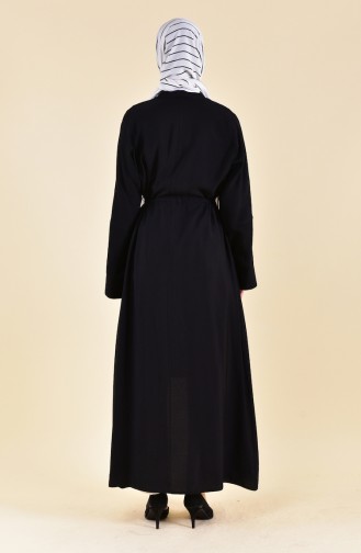 Abaya Taille Lacets 7826-02 Noir 7826-02