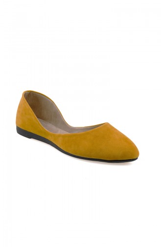 Saffron Colored Women`s Flats 0114-10