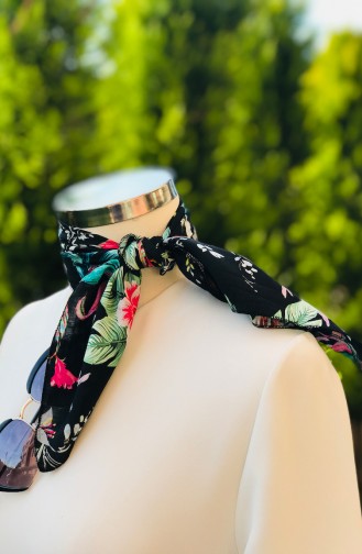 Foulard Coton a Motifs 51807-01 Noir 51807-01