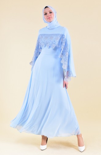 Robe de Soirée 8422-01 Bleu Bébé 8422-01