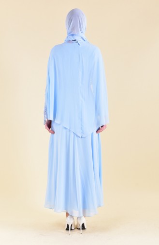 Babyblau Hijab-Abendkleider 8422-01
