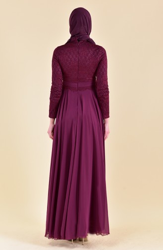 MISS VALLE  Ruched Evening Dress 8951-01 Dark Purple 8951-01