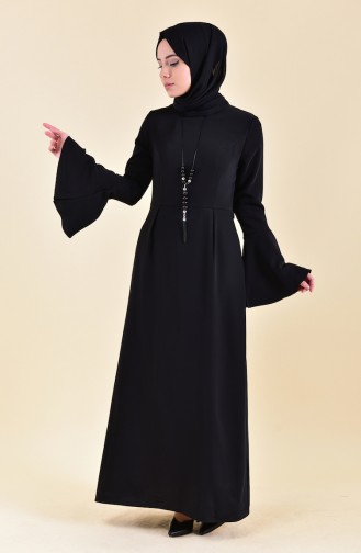 Schwarz Hijab Kleider 2050-04