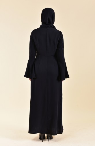 Schwarz Hijab Kleider 2050-04