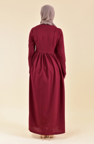 Claret red İslamitische Jurk 1001-04