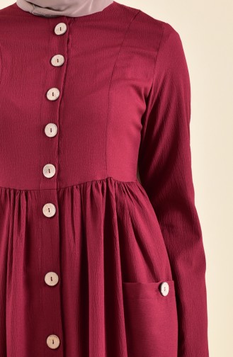 Front Buttoned Dress 1001-04 Bordeaux 1001-04