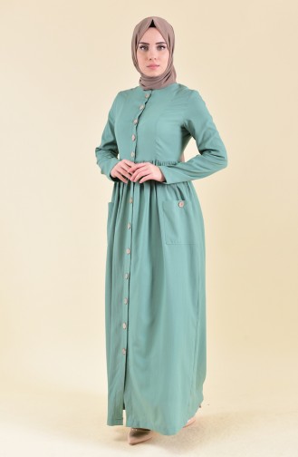 Front Buttoned Dress 1001-05 Green 1001-05